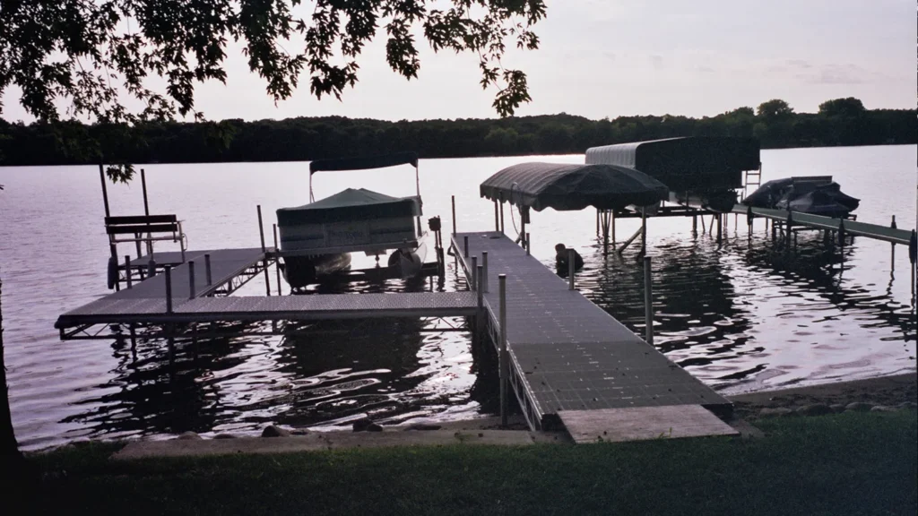 Docks, Lifts and Pontoon at dusk